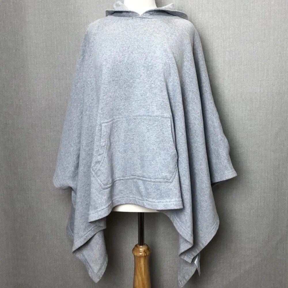 MV Sport Amanda Sweatshirt Poncho in Grey - Picture 3 of 5